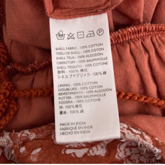 Cleobella Printed Jess Jumpsuit Burnt Orange Cream Floral Women's Size Small - Picture 15 of 16